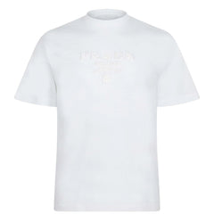 PRADA COTTON LOGO T-SHIRT WHITE