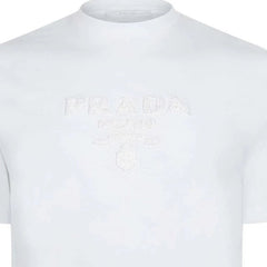 PRADA COTTON LOGO T-SHIRT WHITE