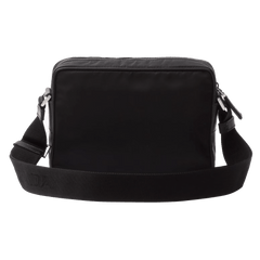 PRADA RE-NYLON AND SAFFIANO SHOULDER BAG IN BLACK