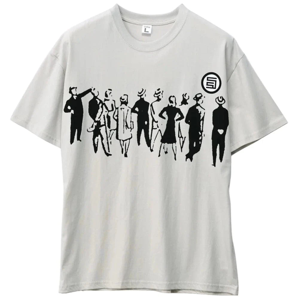 S / DOUBLE People Stripe SS Tee - Pigment Silver