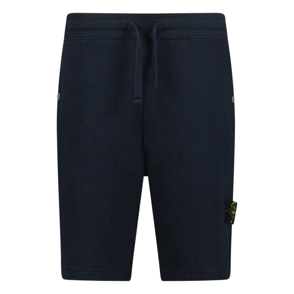 STONE ISLAND BADGE BERMUDA SWEAT SHORTS NAVY