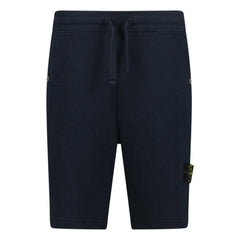 STONE ISLAND BADGE BERMUDA SWEAT SHORTS NAVY