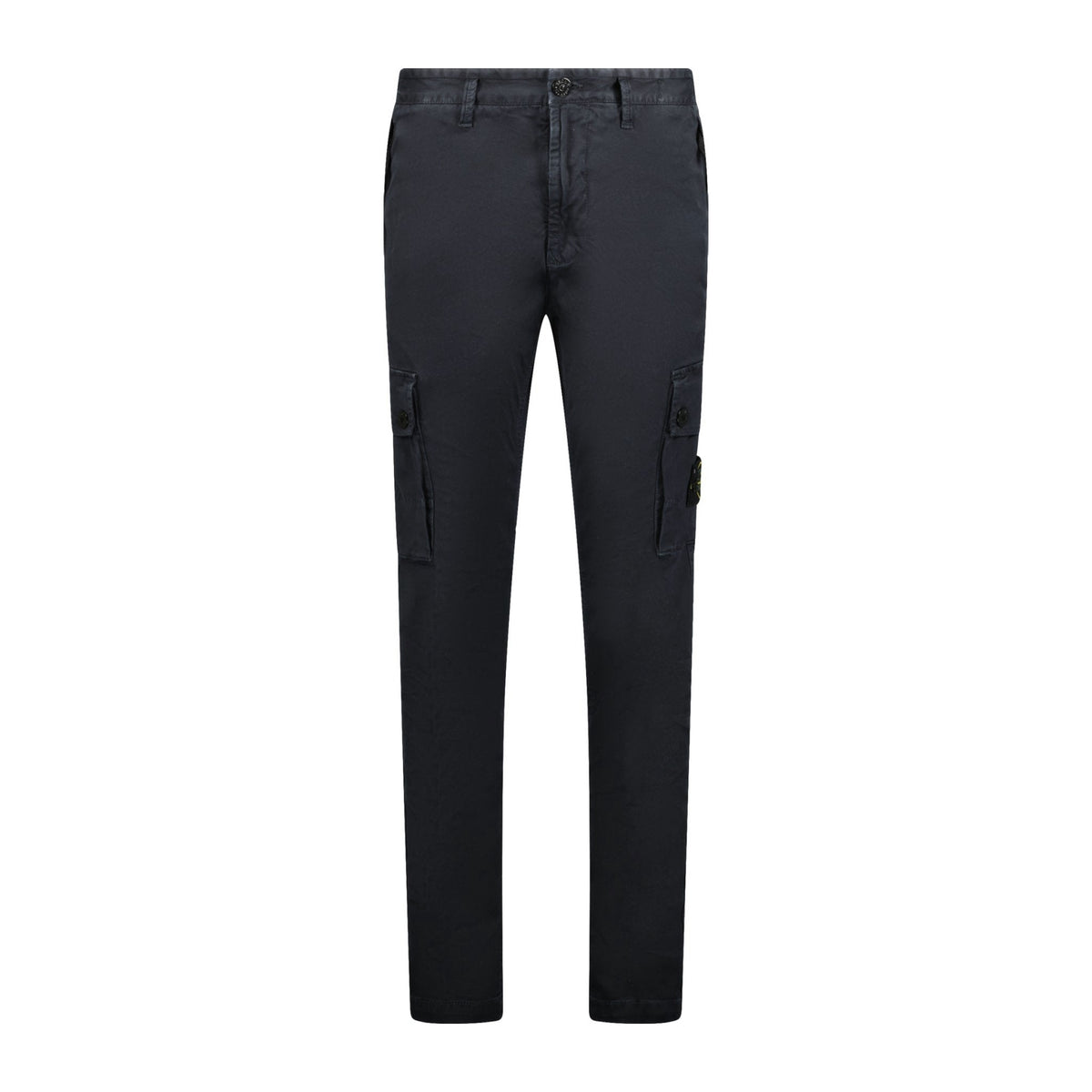STONE ISLAND BADGE COTTON CARGO TROUSERS BLACK