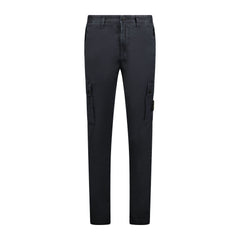 STONE ISLAND BADGE COTTON CARGO TROUSERS BLACK