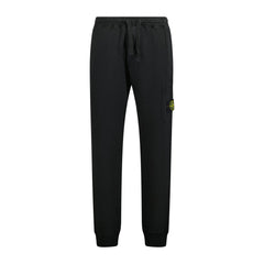 STONE ISLAND BADGE COTTON SWEAT PANTS BLACK