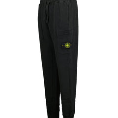 STONE ISLAND BADGE COTTON SWEAT PANTS BLACK
