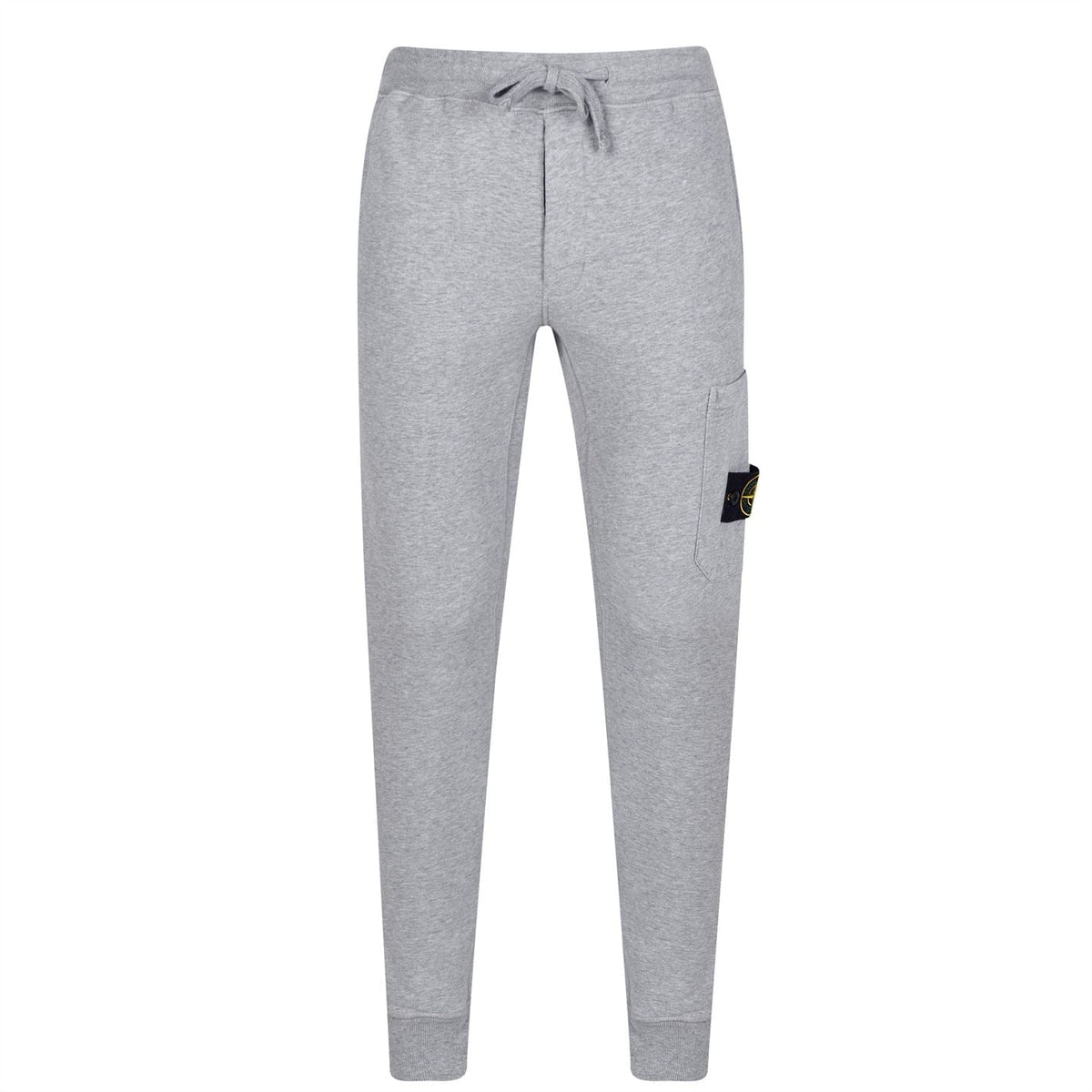 STONE ISLAND BADGE COTTON SWEAT PANTS GREY