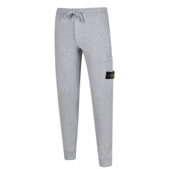 STONE ISLAND BADGE COTTON SWEAT PANTS GREY