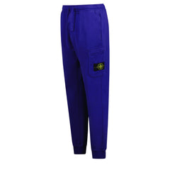 STONE ISLAND BADGE COTTON SWEAT PANTS ROYAL BLUE