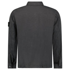 STONE ISLAND BRUSHED ORGANIC COTTON CANVAS ‘OLD’ EFFECT OVERSHIRT IN CHARCOAL GREY
