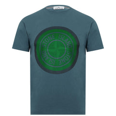STONE ISLANDCompass Printed Logo T-Shirt Blue & Green