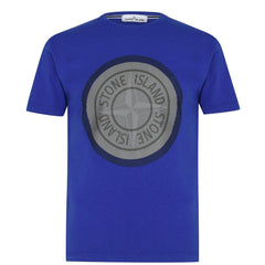 STONE ISLANDCompass Printed Logo T-Shirt Blue & White