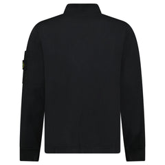 STONE ISLAND COTTON FLEECE TRACK JACKET IN BLACK