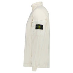 STONE ISLAND COTTON FLEECE TRACK JACKET IN IVORY