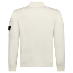 STONE ISLAND COTTON FLEECE TRACK JACKET IN IVORY