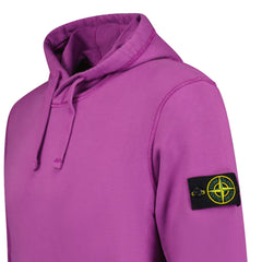 STONE ISLAND COTTON HOODED SWEATSHIRT GRAPE
