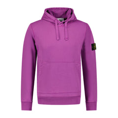 STONE ISLAND COTTON HOODED SWEATSHIRT GRAPE