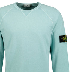 STONE ISLAND COTTON LIGHT SWEATSHIRT AQUA