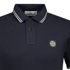 STONE ISLANDCotton Logo Polo T-Shirt Twin Tip Navy