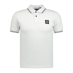 STONE ISLANDCotton Logo Polo T-Shirt Twin Tip White