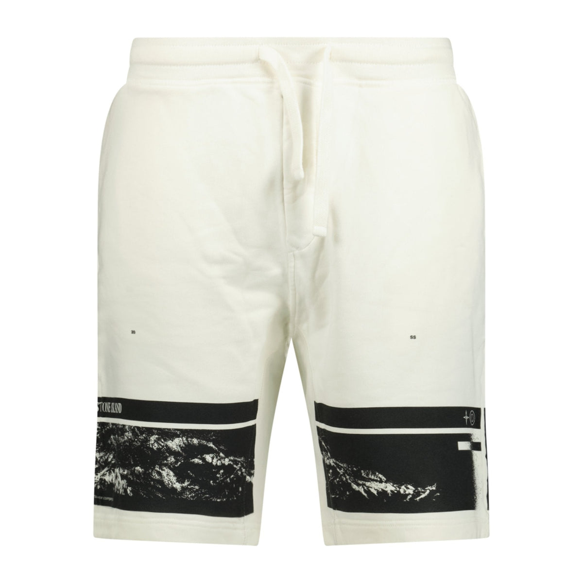 STONE ISLAND COTTON SWEAT SHORTS CREAM