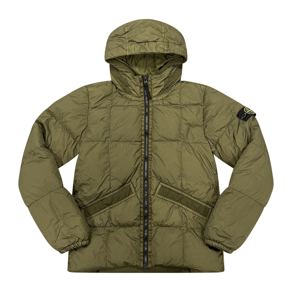 STONE ISLAND (KIDS) CRINKLE PUFFER JACKET KHAKI