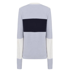 STONE ISLAND EMBROIDERY WOOL JUMPER BLUE & WHITE