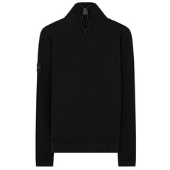 STONE ISLANDGarment Dyed Cotton Half Zip Sweatshirt Black