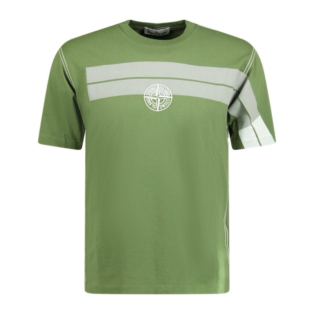 STONE ISLANDGraphic-Stripe Logo Embroidered T-shirt Khaki