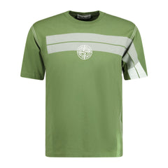 STONE ISLANDGraphic-Stripe Logo Embroidered T-shirt Khaki