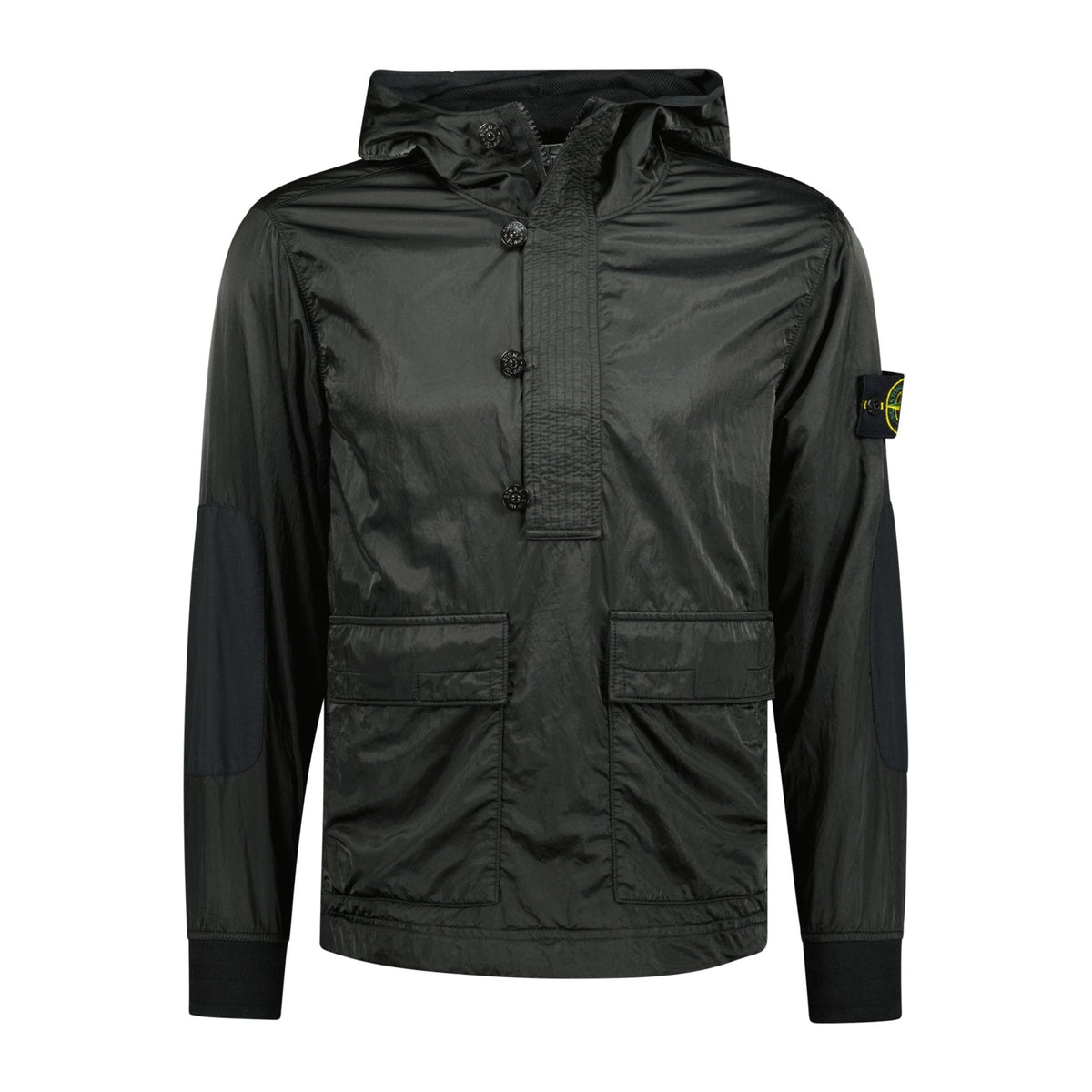 STONE ISLANDHalf-Zip Smock Hooded Jacket Black