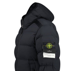 STONE ISLAND HOODED PUFFER JACKET IN SEAMLESS TUNNEL NYLON BLACK