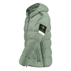 STONE ISLAND HOODED PUFFER JACKET IN SEAMLESS TUNNEL NYLON MINT GREEN