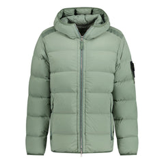 STONE ISLAND HOODED PUFFER JACKET IN SEAMLESS TUNNEL NYLON MINT GREEN