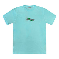 STONE ISLAND(Kids)  Logo Front T-Shirt Light Blue