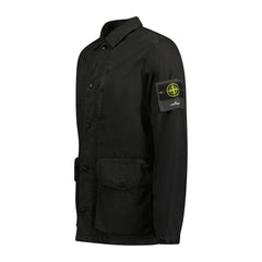 STONE ISLANDLogo Sleeve Brushed Cotton Canvas Jacket Black