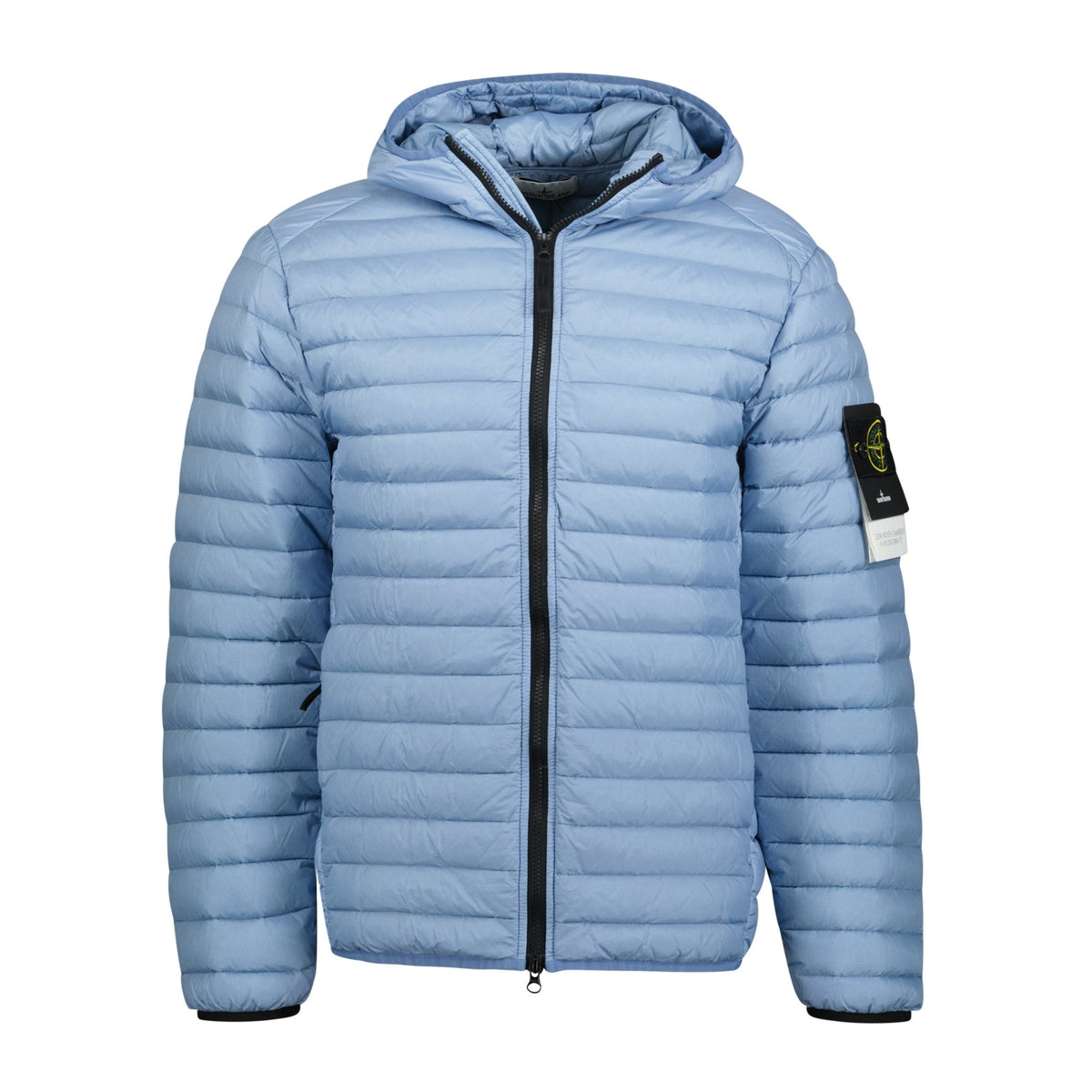STONE ISLAND LOOM WOVEN CHAMBERS R-NYLON DOWN-TC HOODED JACKET BLUE