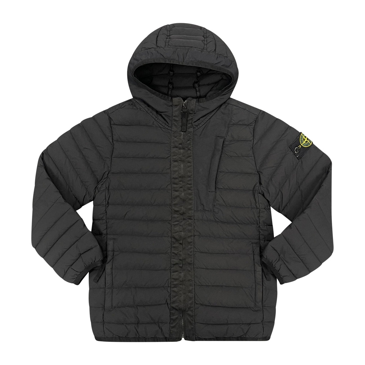 STONE ISLAND (KIDS) LOOM WOVEN DOWN JACKET BLACK