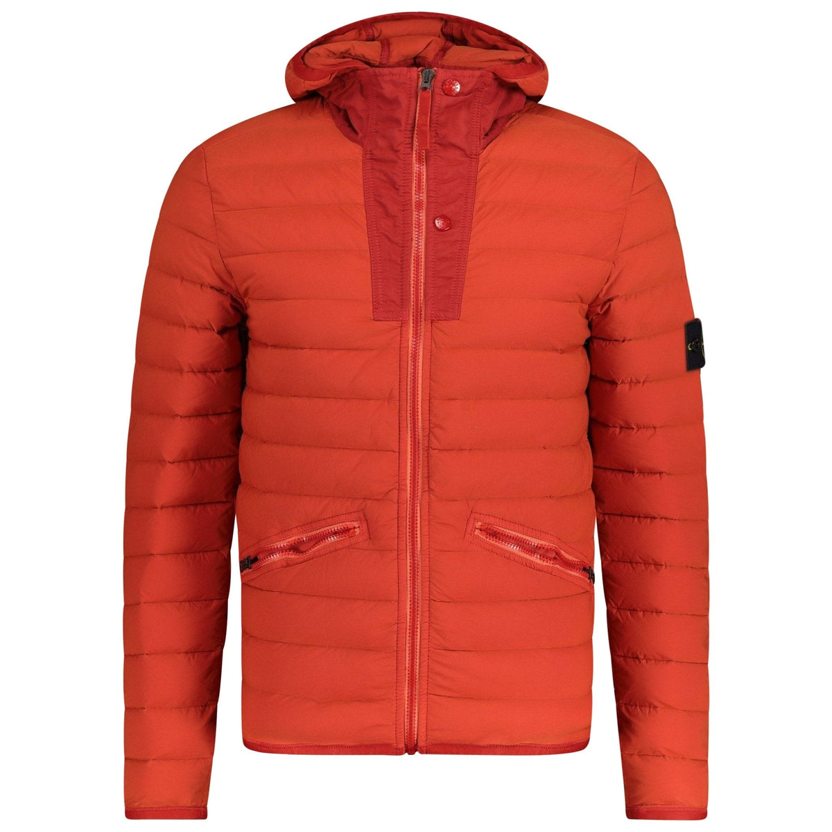 STONE ISLAND LOOM WOVEN DOWN JACKET RUST
