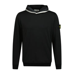 STONE ISLAND OTH CHEST SNAP COTTON HOODIE BLACK