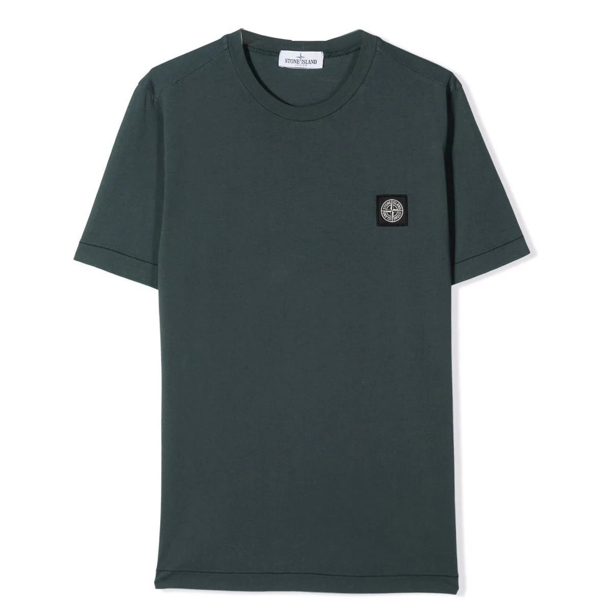 STONE ISLAND(Kids)  Patch Logo T-Shirt Crew Neck Dark Green