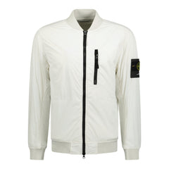 STONE ISLAND SKIN TOUCH BOMBER JACKET ICE WHITE