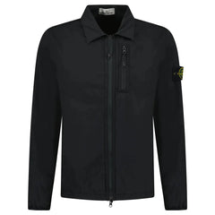 STONE ISLAND STRETCH COTTON NYLON TWILL OVERSHIRT BLACK