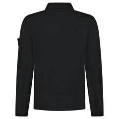 STONE ISLAND STRETCH COTTON NYLON TWILL OVERSHIRT BLACK