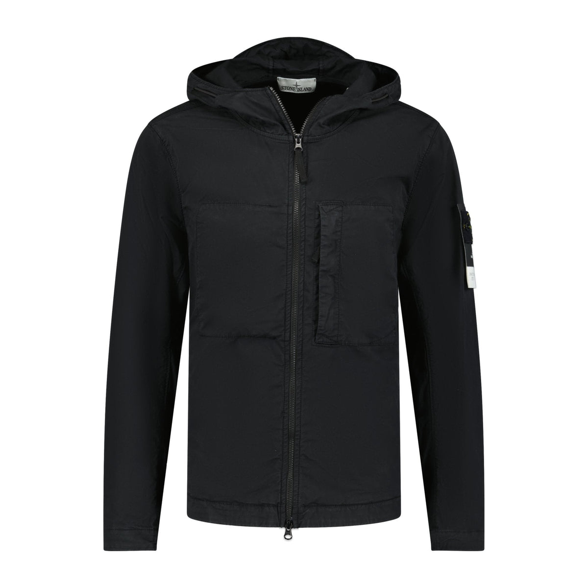 STONE ISLAND 'SUPIMA' ZIP-UP JACKET BLACK