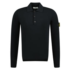 STONE ISLANDWool Polo-Shirt Black