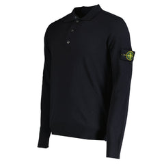 STONE ISLANDWool Polo-Shirt Black