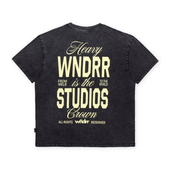 WNDRR Highborn Box Fit Tee - Washed Black