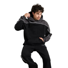 WNDRR Token Panel Hood Sweat - Black / Grey