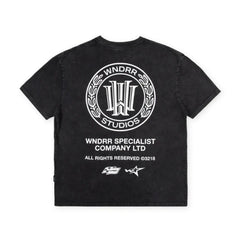 WNDRR Velocity Box Fit Tee - Washed Black